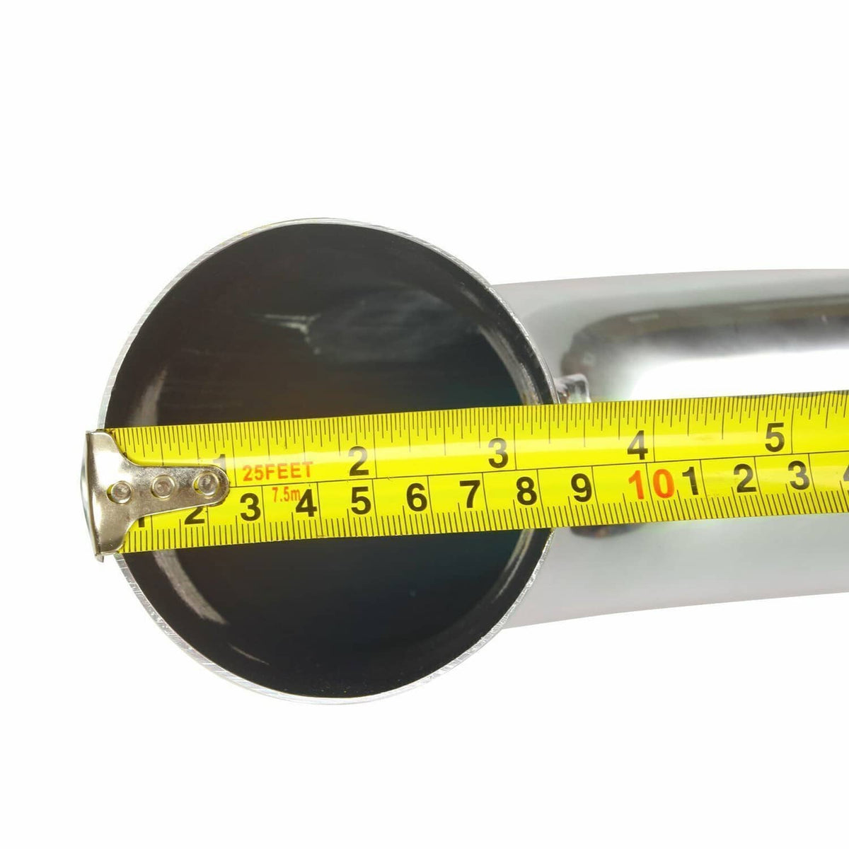 Intake tube with measurement on end, showing round opening size for air intake