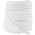White flat chunky cotton shoelaces, coiled set with straight tips