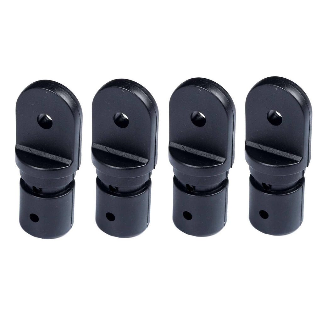 Black bimini top eye end cap fitting, hinged clamp style, 4-pack hardware