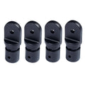 Black bimini top eye end cap fitting, hinged clamp style, 4-pack hardware