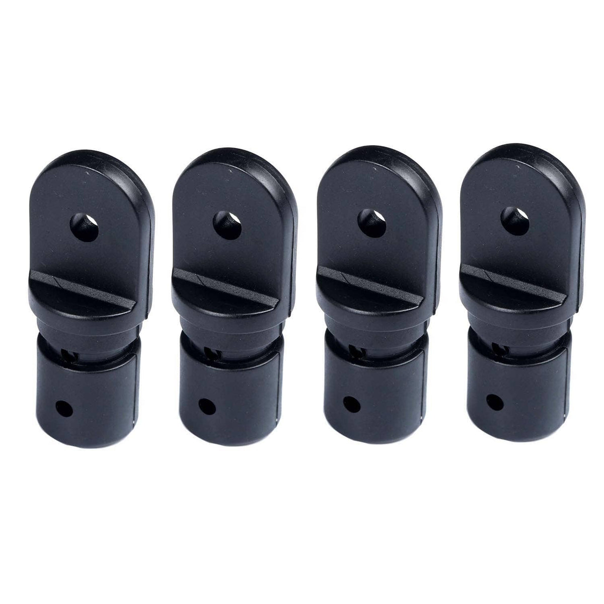 Black bimini top eye end cap fitting, hinged clamp style, 4-pack hardware