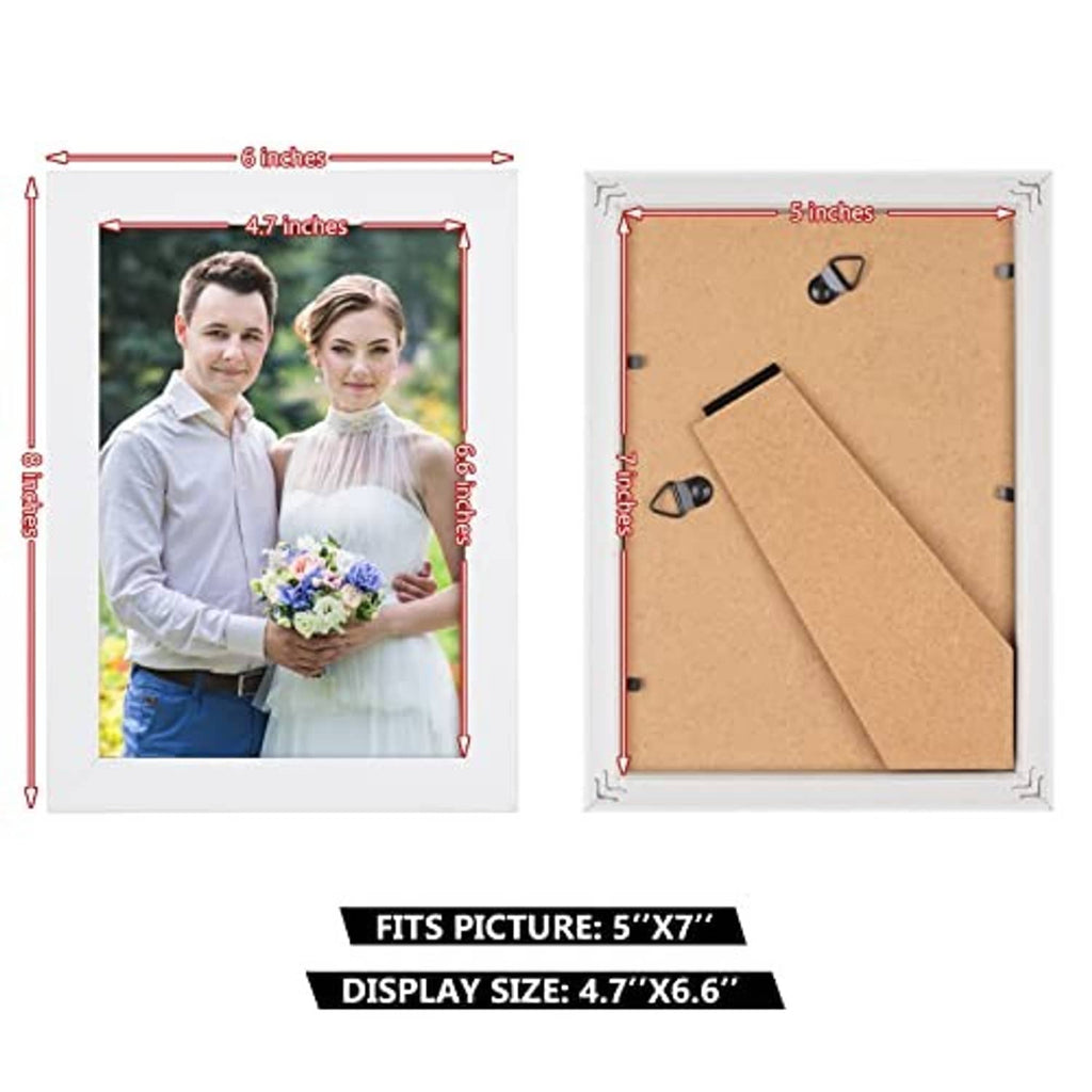 White 5x7 picture frame two-pack with front photo and cardboard backboard