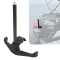 Black water ski wake pylon with mounting base and bracket arms