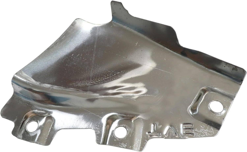 Metal engine splash shield cover with stamped reinforcement and mounting hole tabs