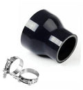 Black silicone reducer coupler hose, straight 3.5 to 4 inch with stitched edge