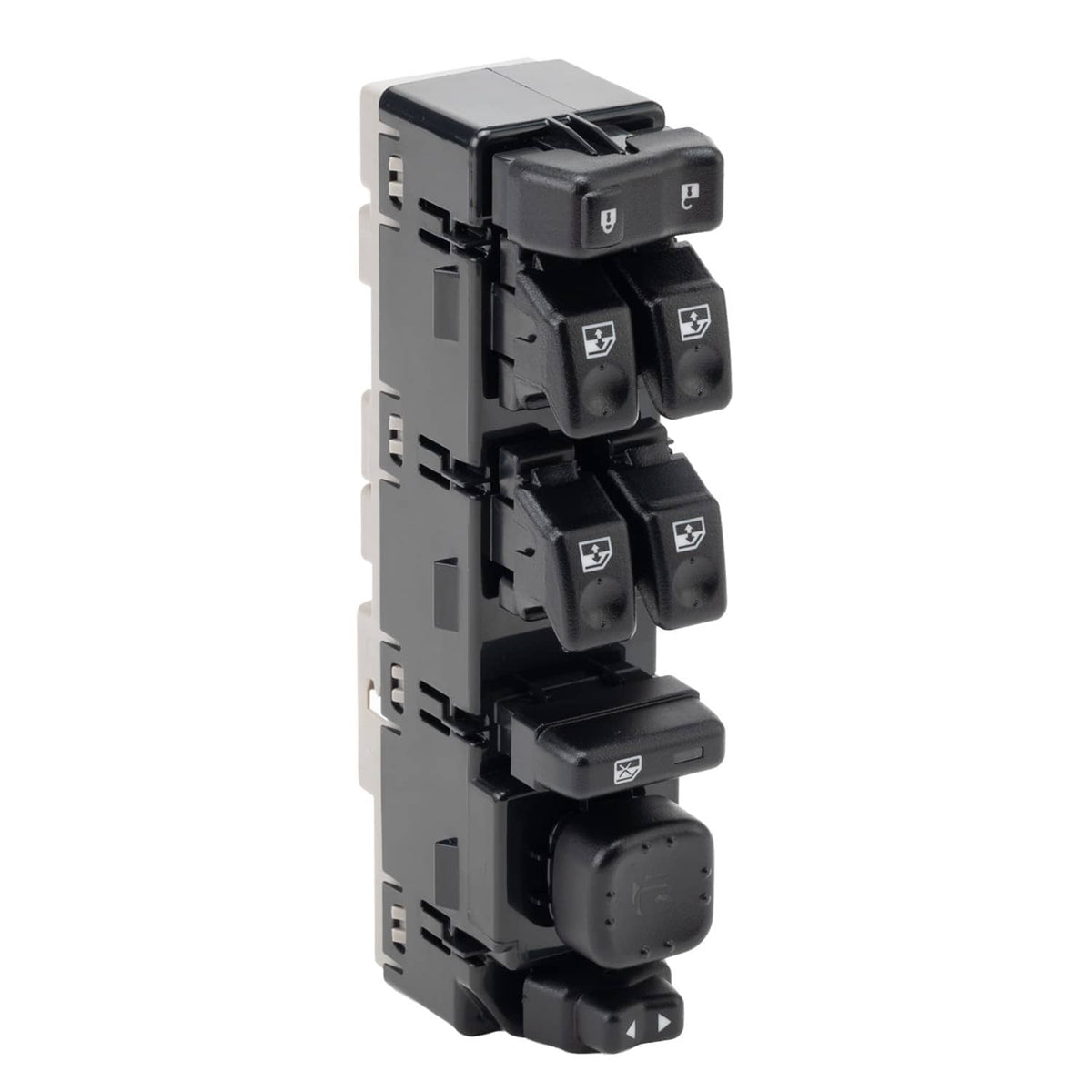 Master power window switch module, black buttons with rear connector housing