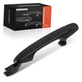 Front right exterior door handle, primed black ABS plastic, smooth single-piece grip