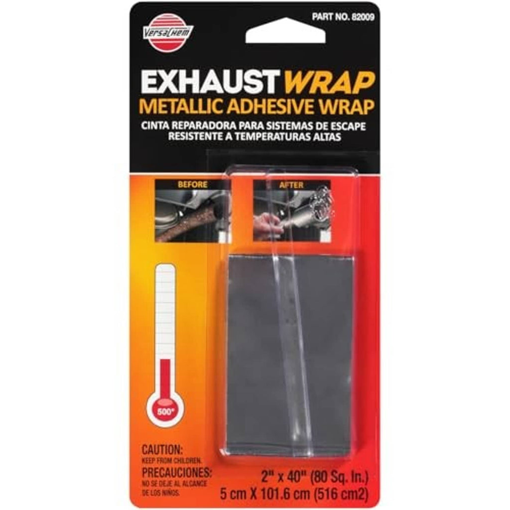 Versachem Exhaust Wrap metallic adhesive wrap pouch with 2 in x 40 in dimensions