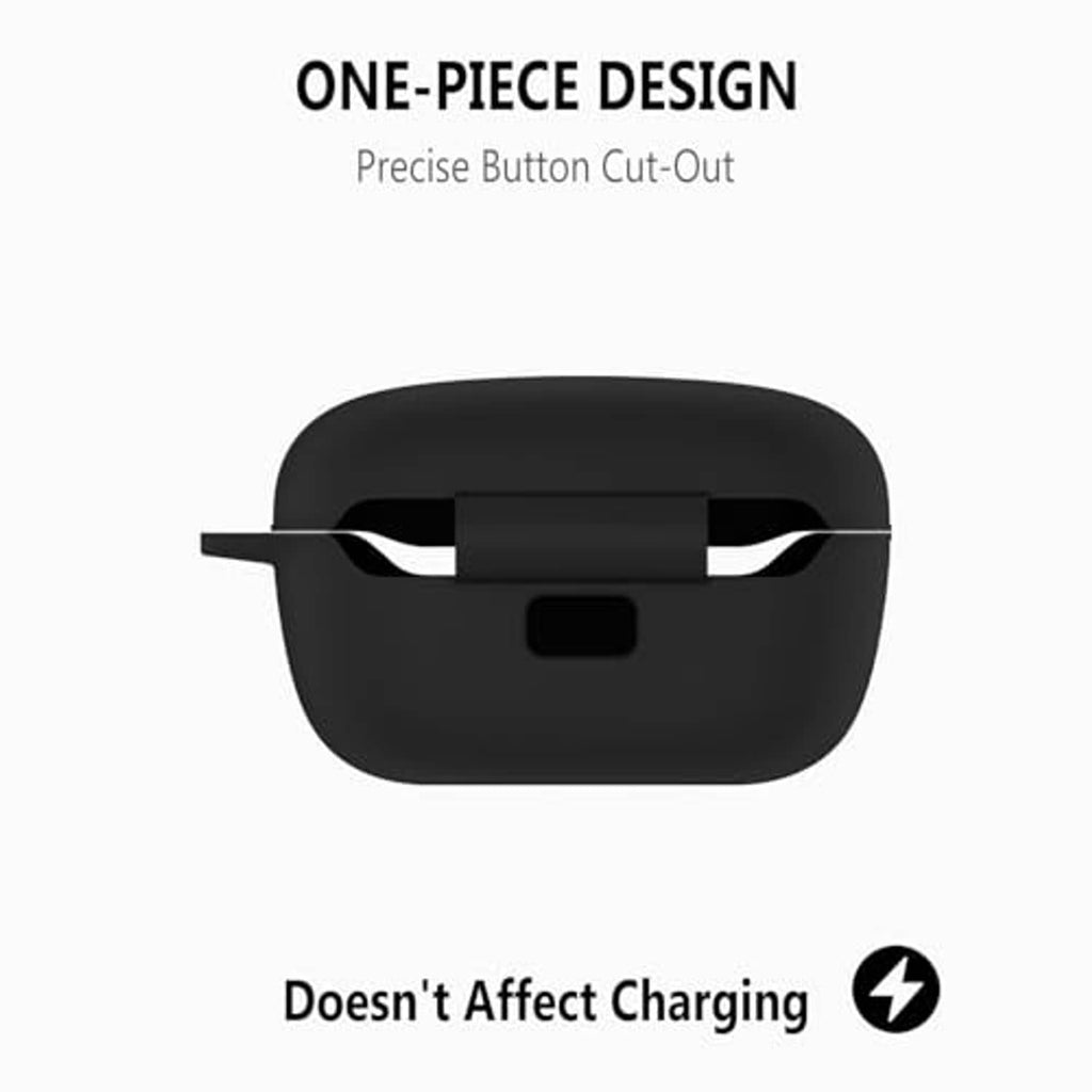 Black one-piece silicone case cover with precise button cut-out