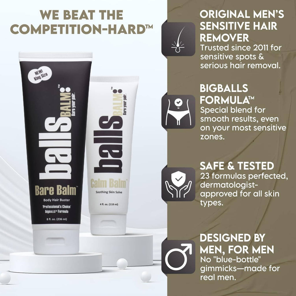 Bare Balm body hair buster cream tubes, black and white designs