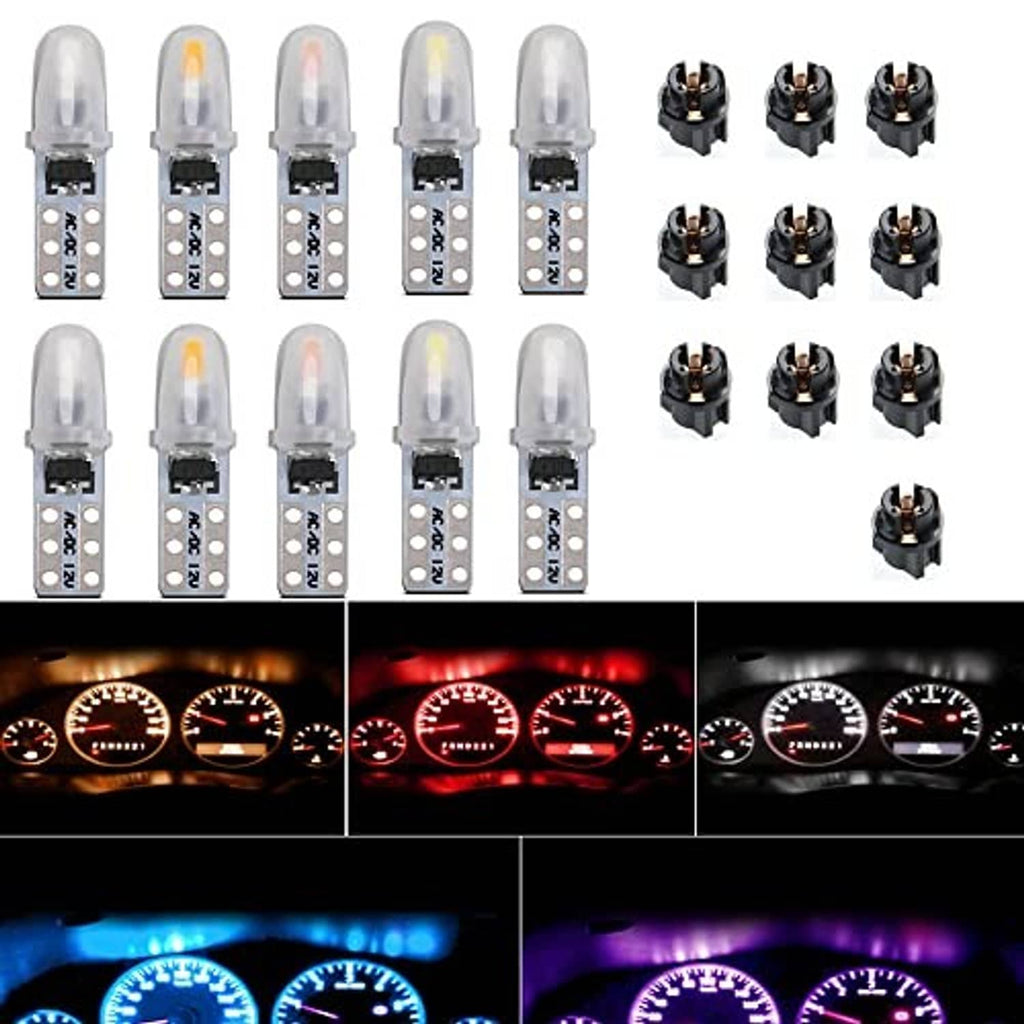 10-pack T5 LED bulbs with clear lenses and twist-lock socket bases