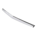Silver hood grille trim molding, long chrome-like bar with a center seam