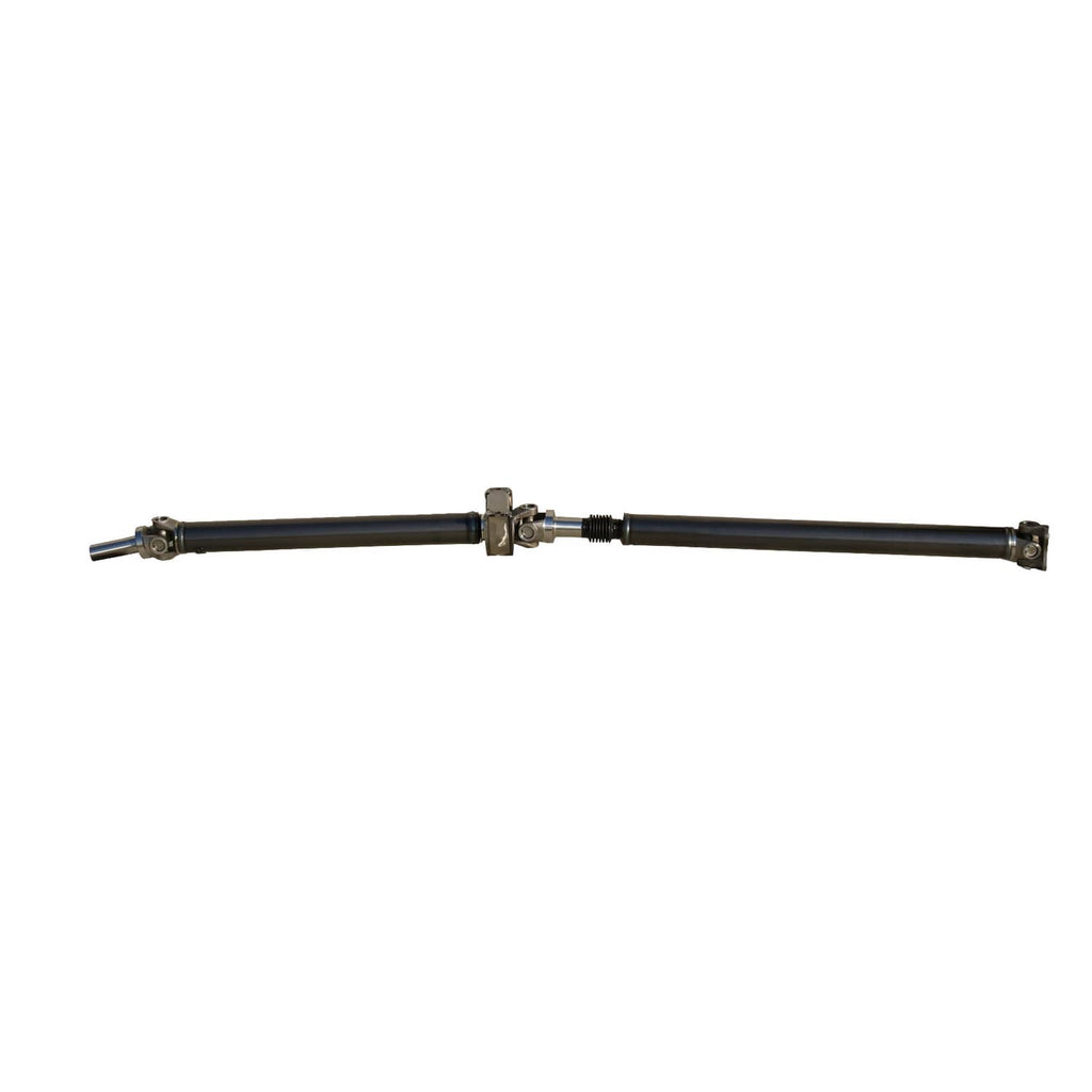 Rear drive shaft assembly straight view with metal slip joint and yoke ends