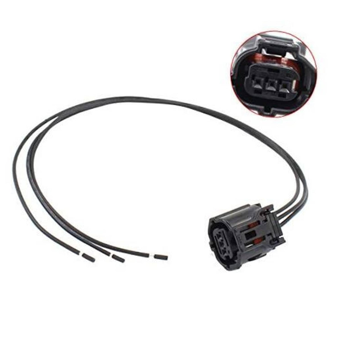 Camshaft position sensor connector pigtail harness with multi-pin plug and wire leads