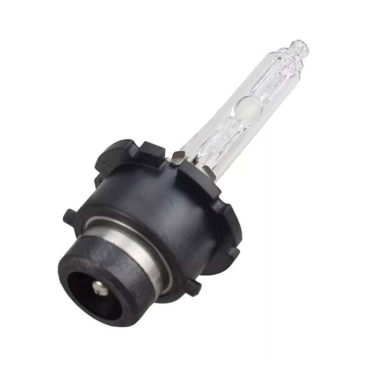 HID xenon headlight bulb socket with clear glass lamp and black base
