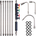 Pressure washer extension wand kit with 6 chrome lances, angled hose adapters, and O-rings