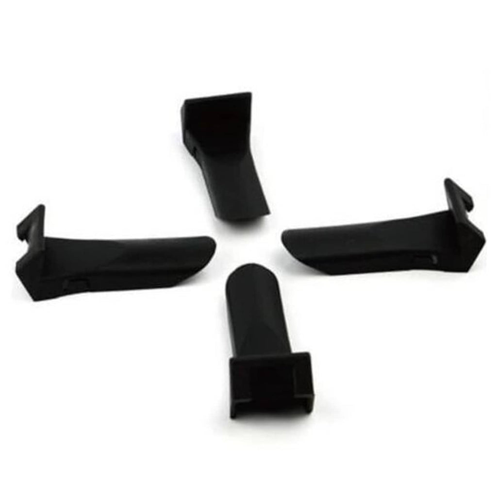Set of black tire changer jaw protector covers with clamp-end shapes