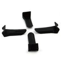 Set of black tire changer jaw protector covers with clamp-end shapes