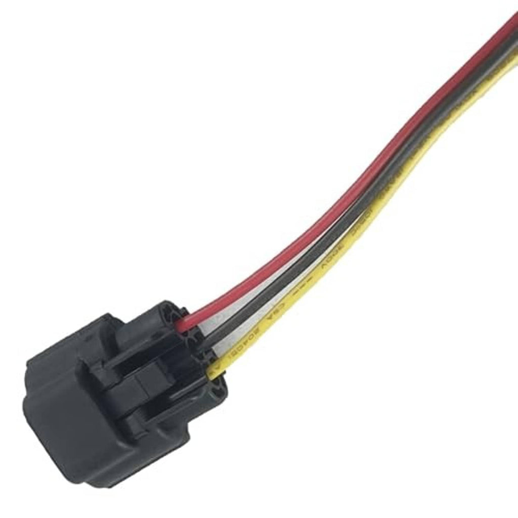 Cam sensor connector pigtail with black connector housing and red/yellow lead wires