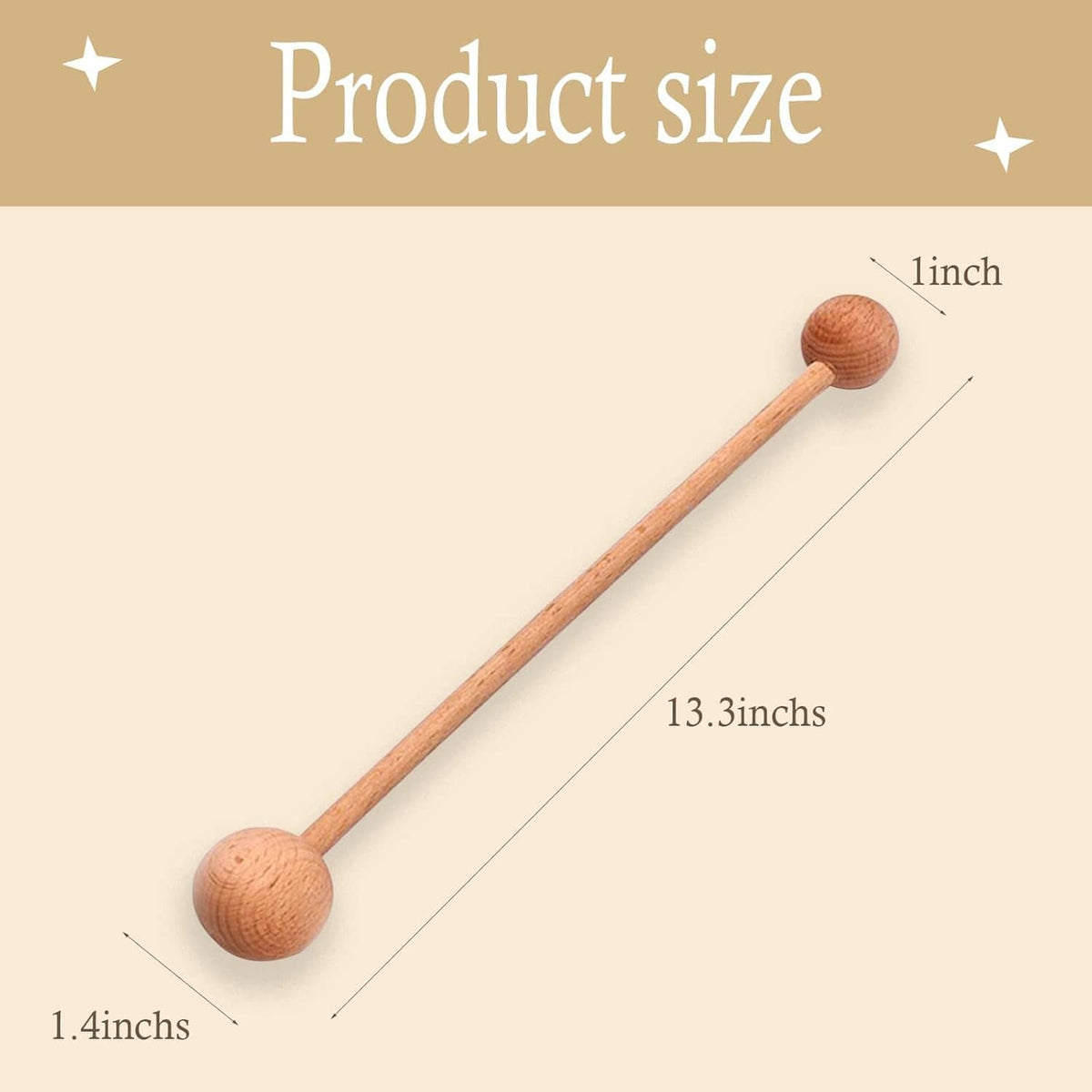 Wooden pottery shaping sticks with spherical end knobs and long handle bars.