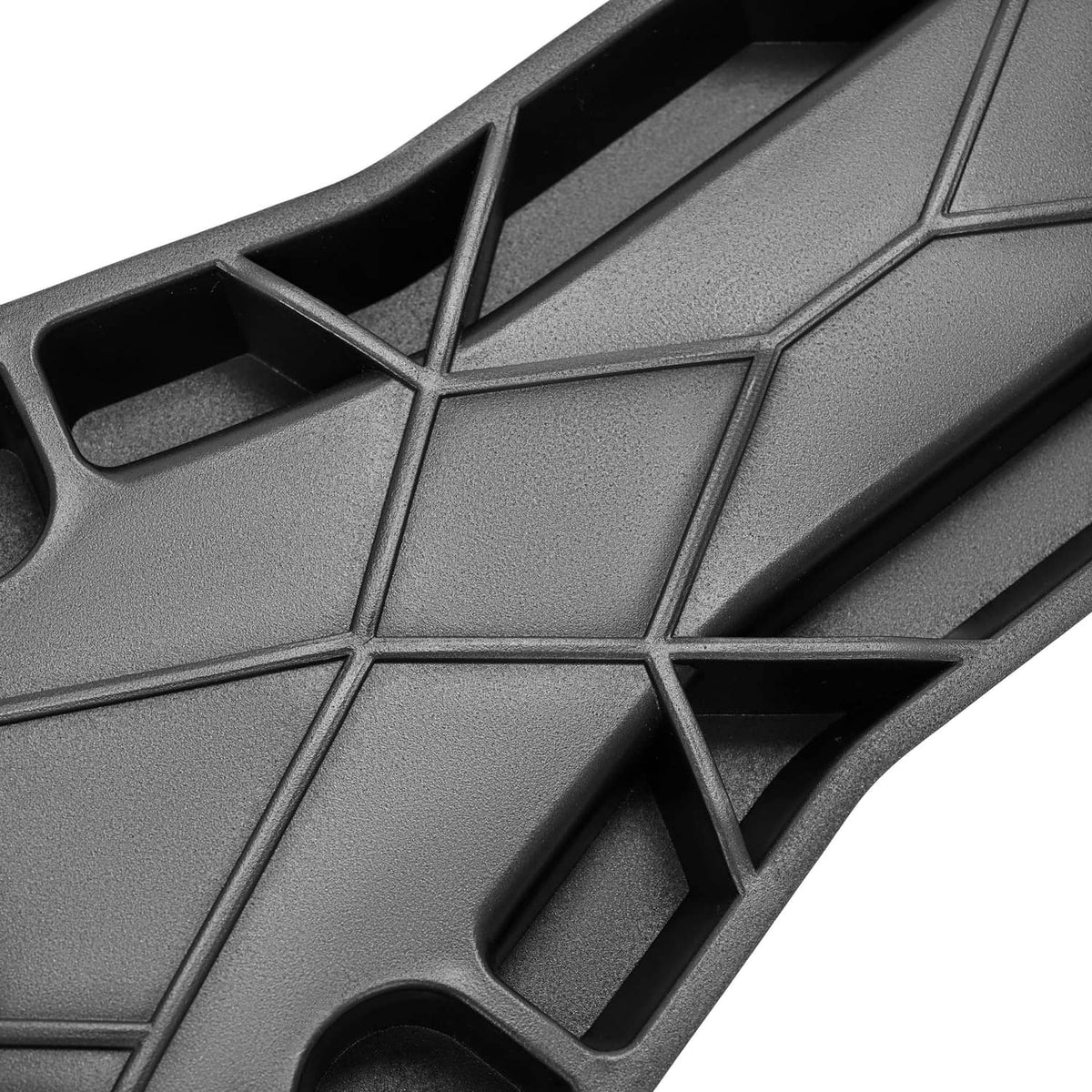 Black PE fuel caddy base internal grid with rectangular openings
