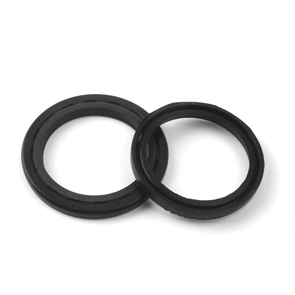 Pair of black Buna seal rings with textured outer edges