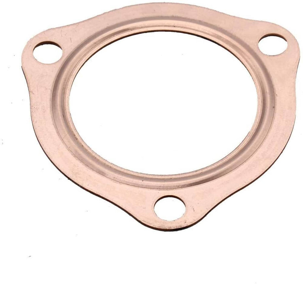 Copper 3-hole exhaust gasket flange with circular sealing opening