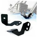 Black metal LED light mounting brackets with mounting holes, two-piece set