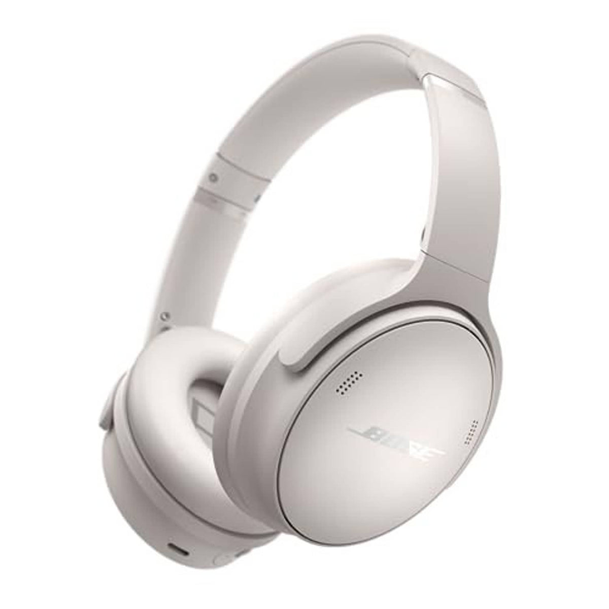 White smoke wireless over-ear headphones with cushioned ear pads and headband