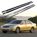 Window molding trim weather strip seals, two black-and-silver bars with mounting clips