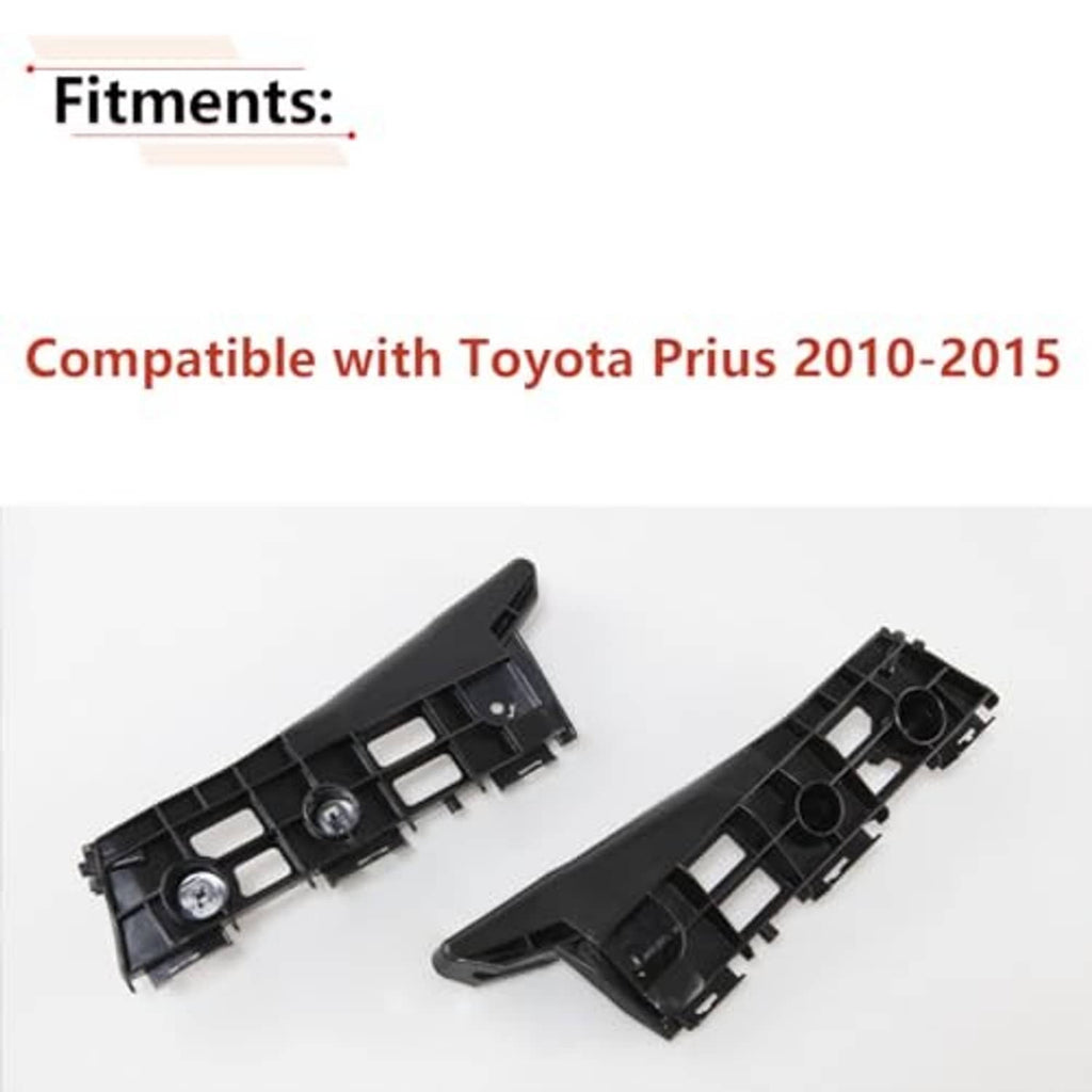 Black front bumper bracket pieces with circular openings, two-piece set
