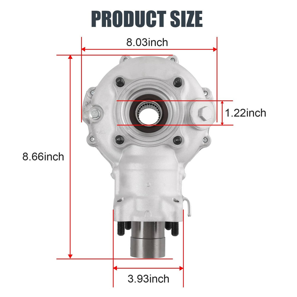 Rear differential assembly housing with circular center bore and axle output, silver