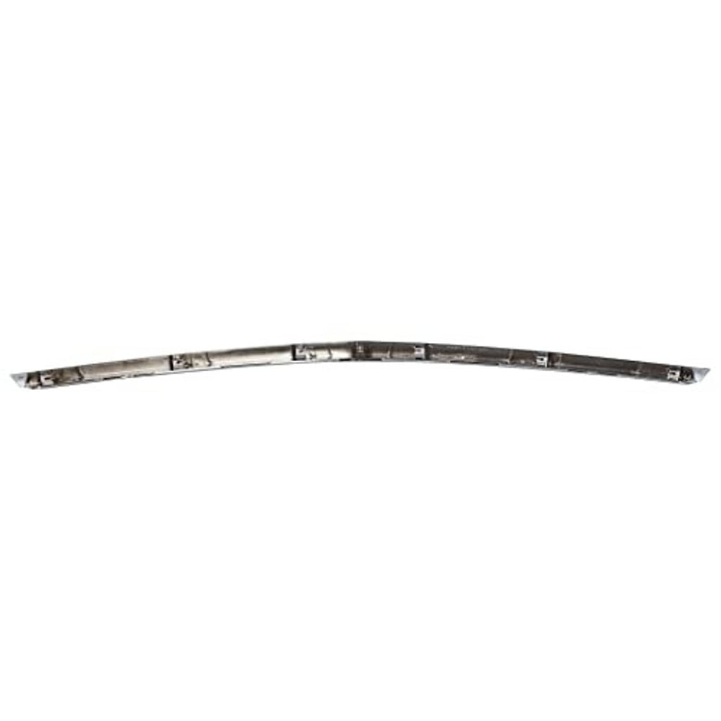 Hood trim molding strip with dark protective film along the top