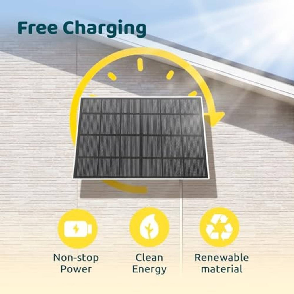 Black framed solar panel with charging design for continuous power
