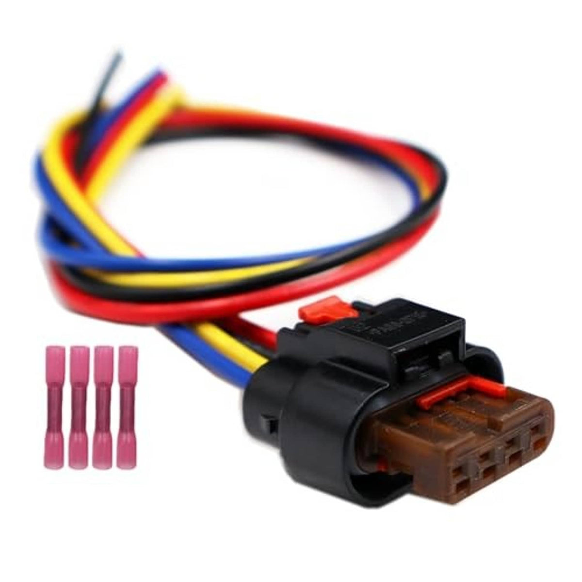 Actuator connector harness with multi-wire leads and matching terminal covers