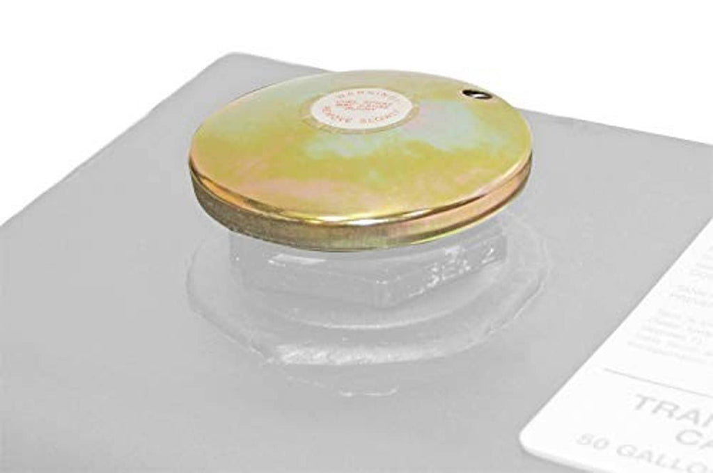 Vented cap top on clear plastic housing, iridescent gold round lid