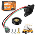 Golf cart speed magnet kit with black sensor, wiring harness, and mounting bolts