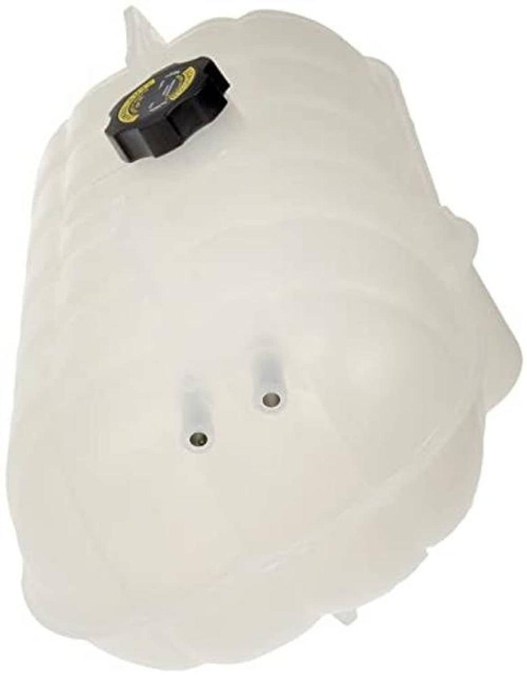 Translucent coolant reservoir with black cap and two mounting holes