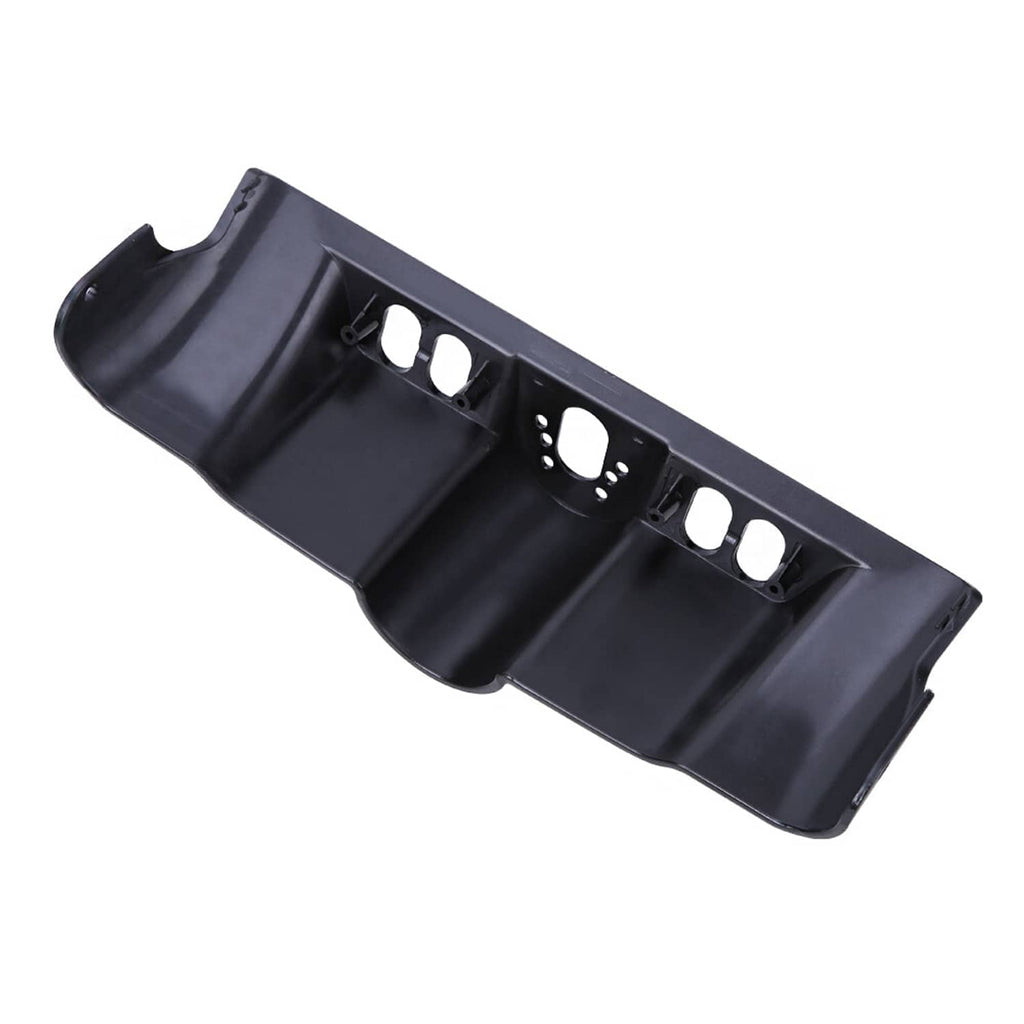 Black inner fairing switch cap cover panel with oval center hole and three slot openings