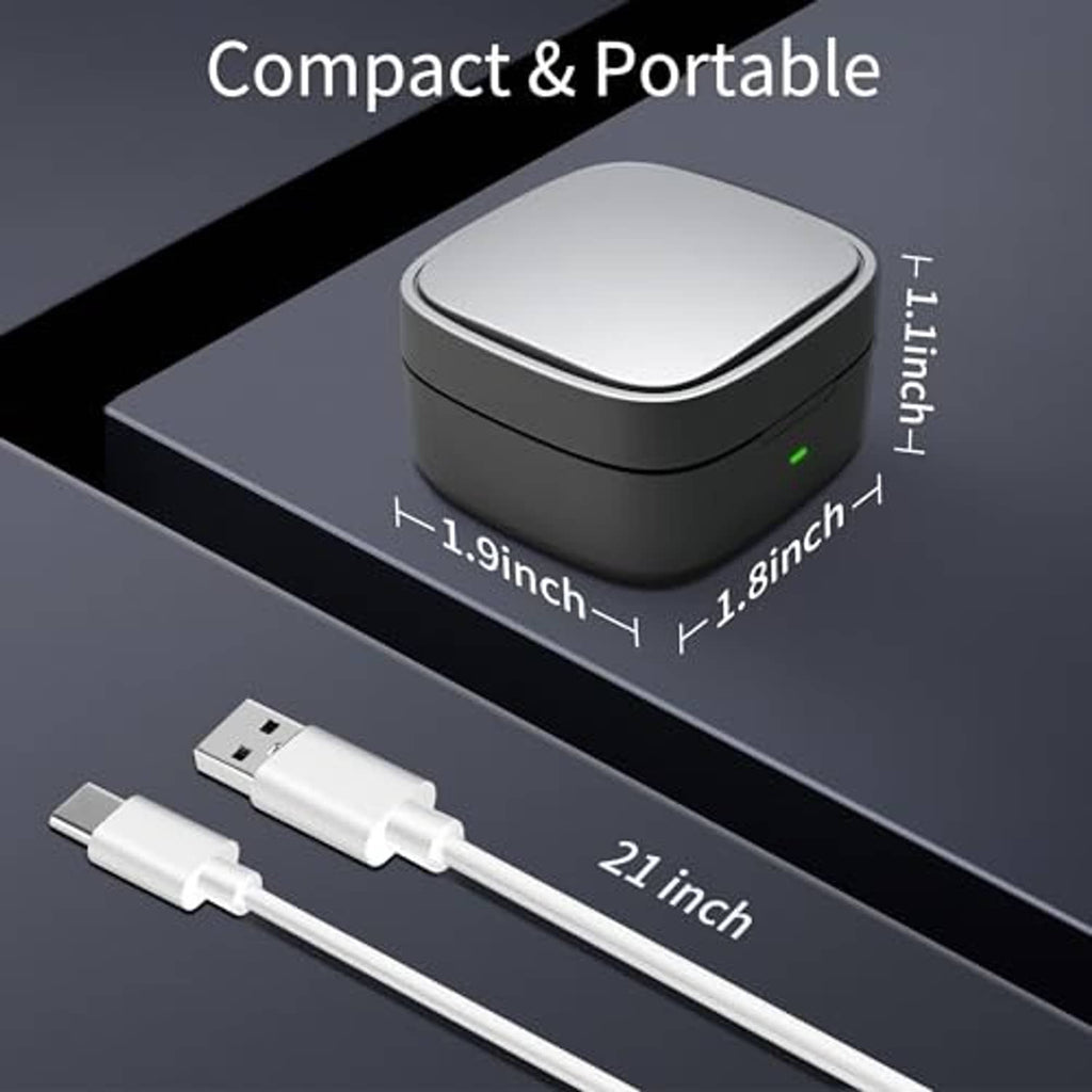 Smart ring charger case with USB charging cable for portable charging