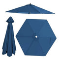 Navy blue patio umbrella replacement canopy cover with 6-panel hex shape and center knob