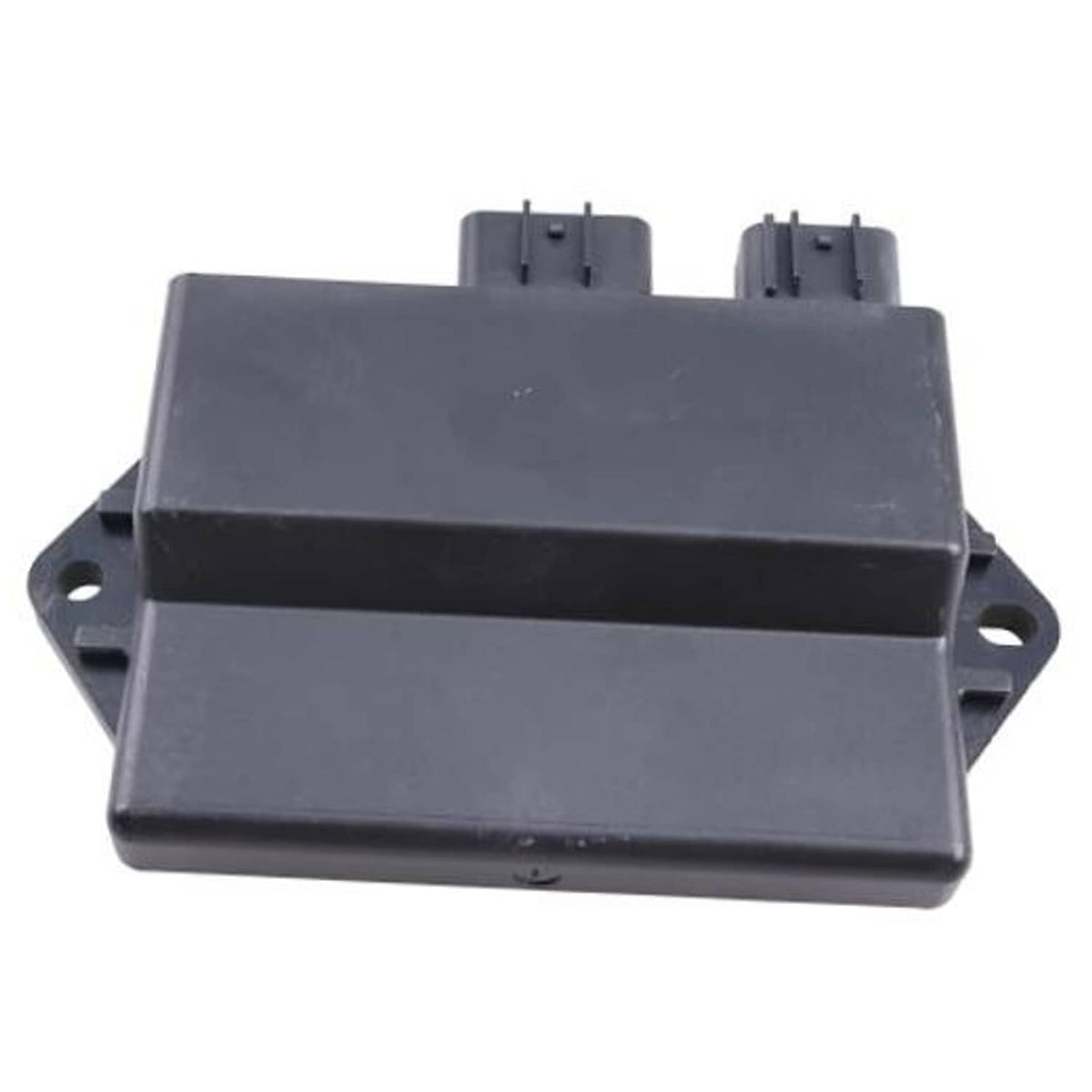 Dark gray ignition control unit box with side mounting brackets and top connector pins