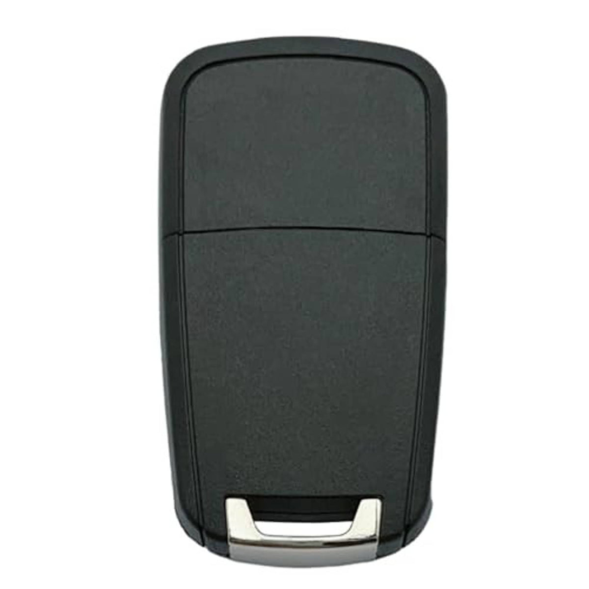 Black key fob shell case with metal insert at bottom edge