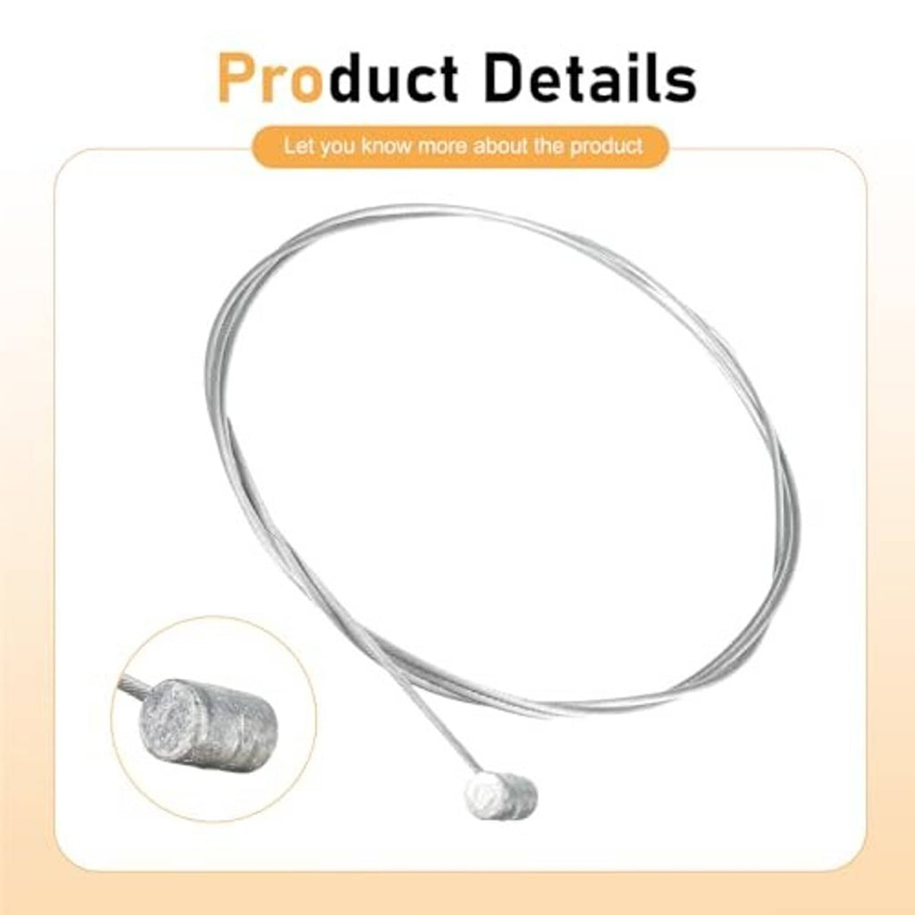 Throttle cable repair kit with silver flexible cable and close-up of ball end