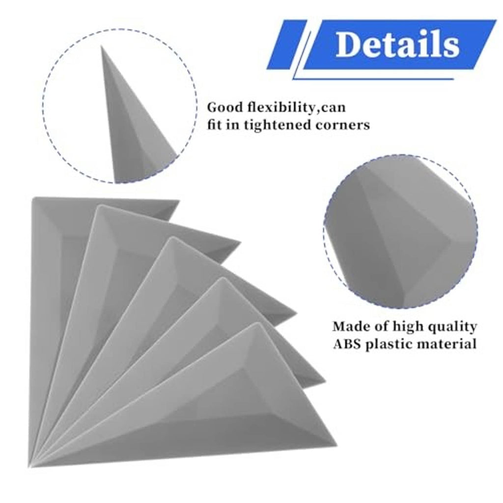 Triangle window tint squeegee set, gray ABS plastic cards for tight corners