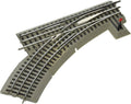 Fastrack O gauge manual left-hand track switch with diverging rails and red lever