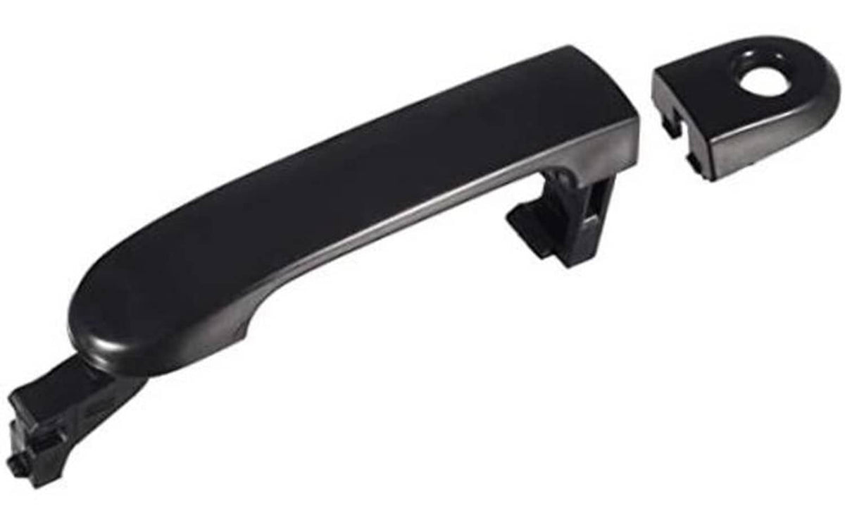 Black exterior door handle with mounting bracket for left front driver side