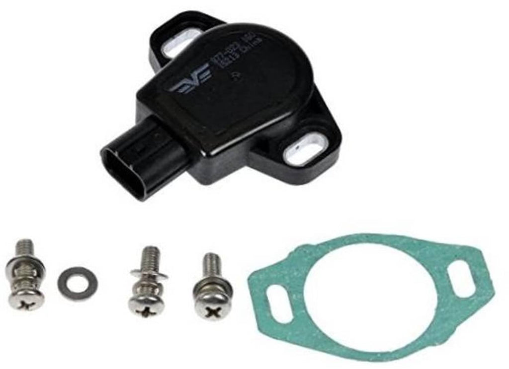 Throttle position sensor with mounting screws and green gasket, black housing