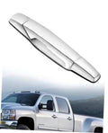 Chrome exterior door handle with integrated pull recess, passenger side