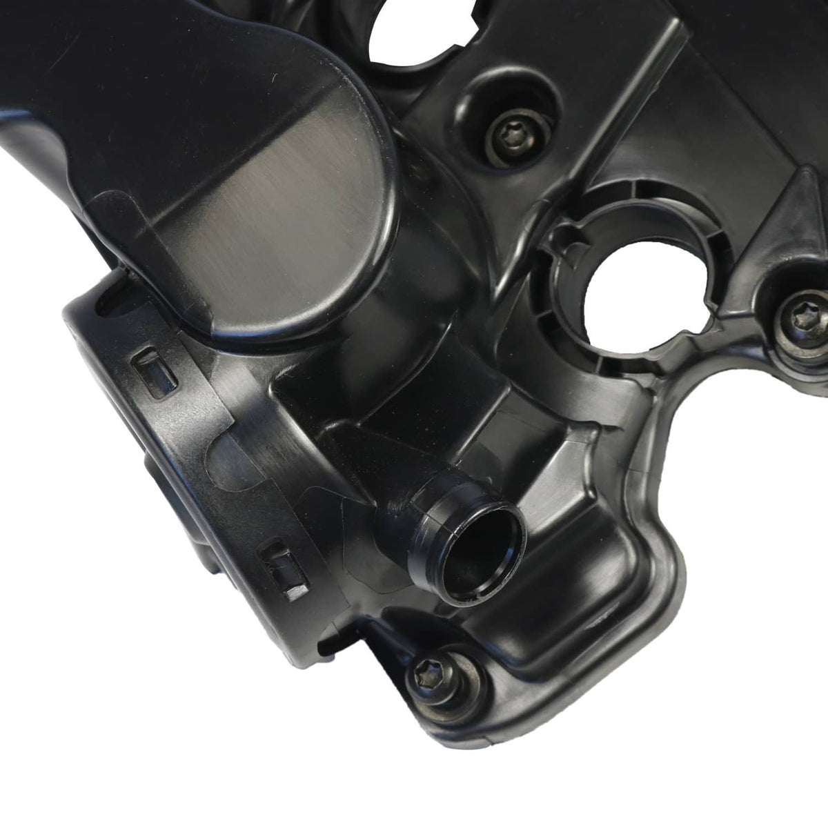 Valve cover gasket-side with large round opening and mounting bolt points